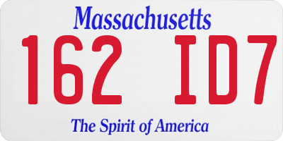 MA license plate 162ID7