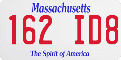 MA license plate 162ID8