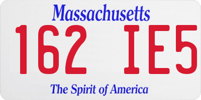 MA license plate 162IE5