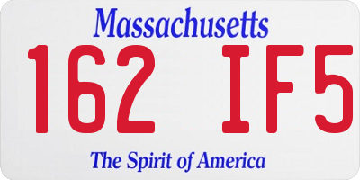 MA license plate 162IF5
