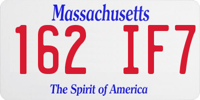 MA license plate 162IF7