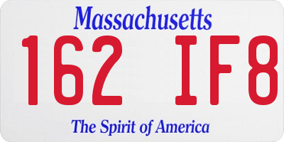 MA license plate 162IF8