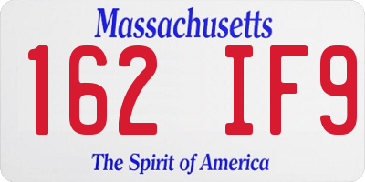 MA license plate 162IF9