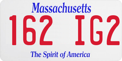 MA license plate 162IG2