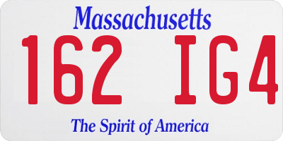 MA license plate 162IG4