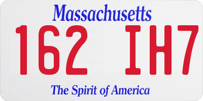 MA license plate 162IH7