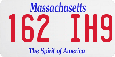 MA license plate 162IH9
