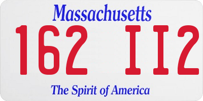 MA license plate 162II2