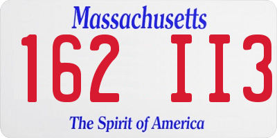 MA license plate 162II3