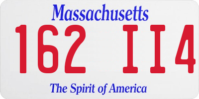 MA license plate 162II4