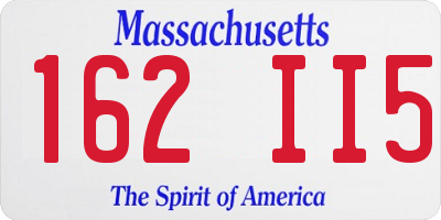 MA license plate 162II5