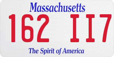 MA license plate 162II7