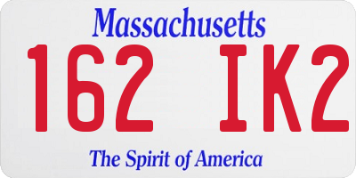 MA license plate 162IK2
