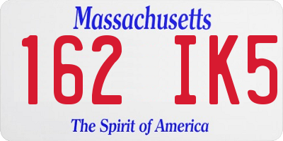 MA license plate 162IK5