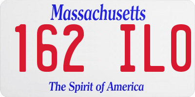 MA license plate 162IL0