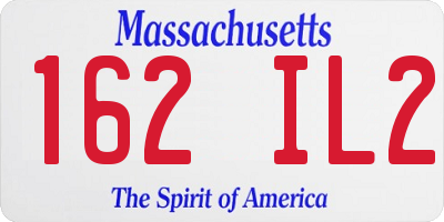 MA license plate 162IL2
