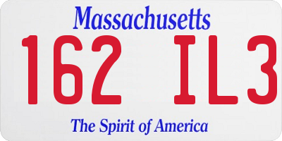 MA license plate 162IL3