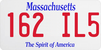 MA license plate 162IL5