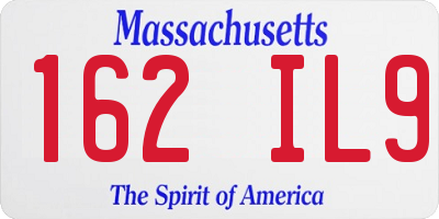 MA license plate 162IL9