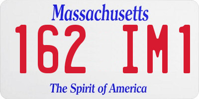 MA license plate 162IM1