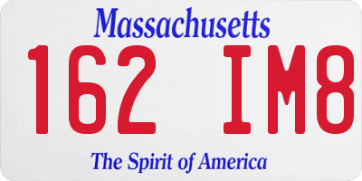 MA license plate 162IM8