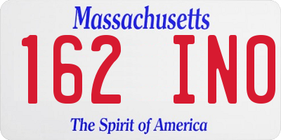 MA license plate 162IN0