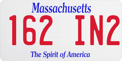 MA license plate 162IN2