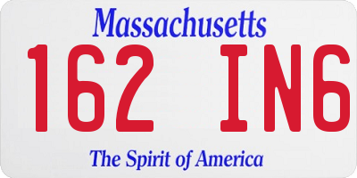 MA license plate 162IN6