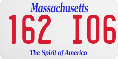 MA license plate 162IO6