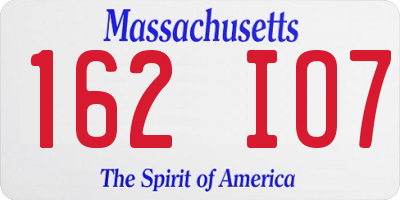 MA license plate 162IO7