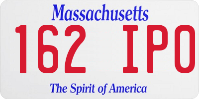 MA license plate 162IP0