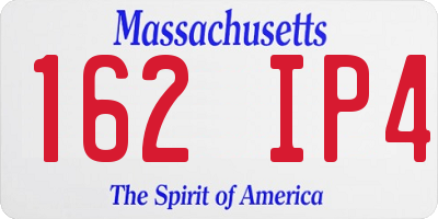 MA license plate 162IP4