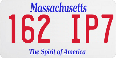 MA license plate 162IP7