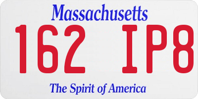 MA license plate 162IP8