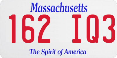 MA license plate 162IQ3