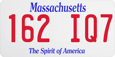 MA license plate 162IQ7