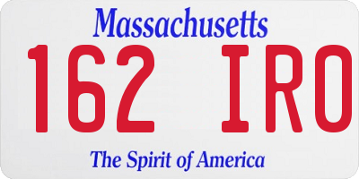 MA license plate 162IR0