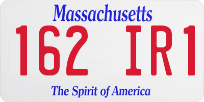 MA license plate 162IR1
