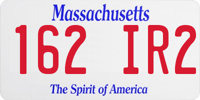 MA license plate 162IR2