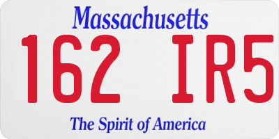 MA license plate 162IR5