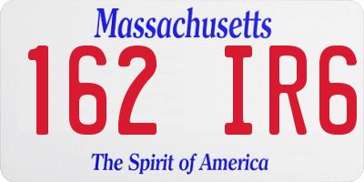 MA license plate 162IR6
