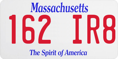 MA license plate 162IR8