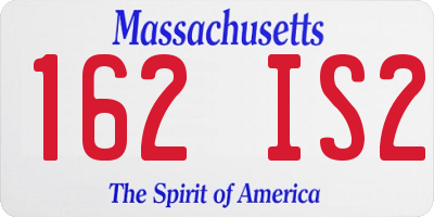 MA license plate 162IS2