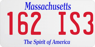 MA license plate 162IS3
