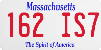 MA license plate 162IS7