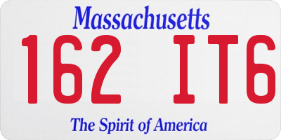 MA license plate 162IT6