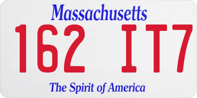 MA license plate 162IT7