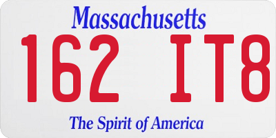 MA license plate 162IT8