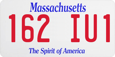 MA license plate 162IU1