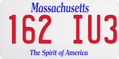 MA license plate 162IU3